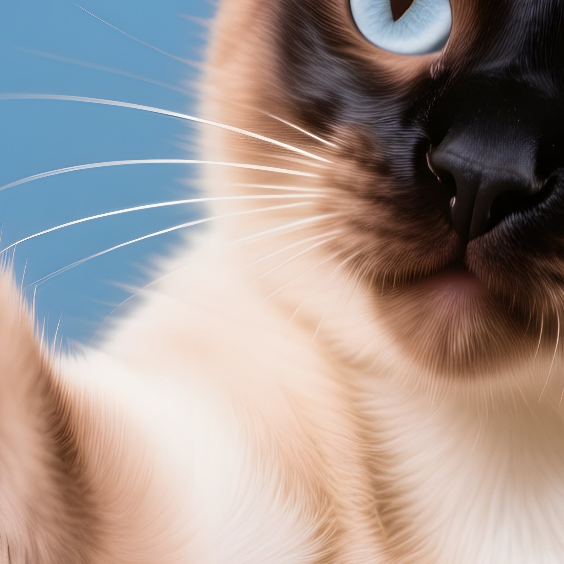 A Siamese Cat Batting At Something With One Paw In A Casual Indoor Setting - Full Resolution Quality Preview