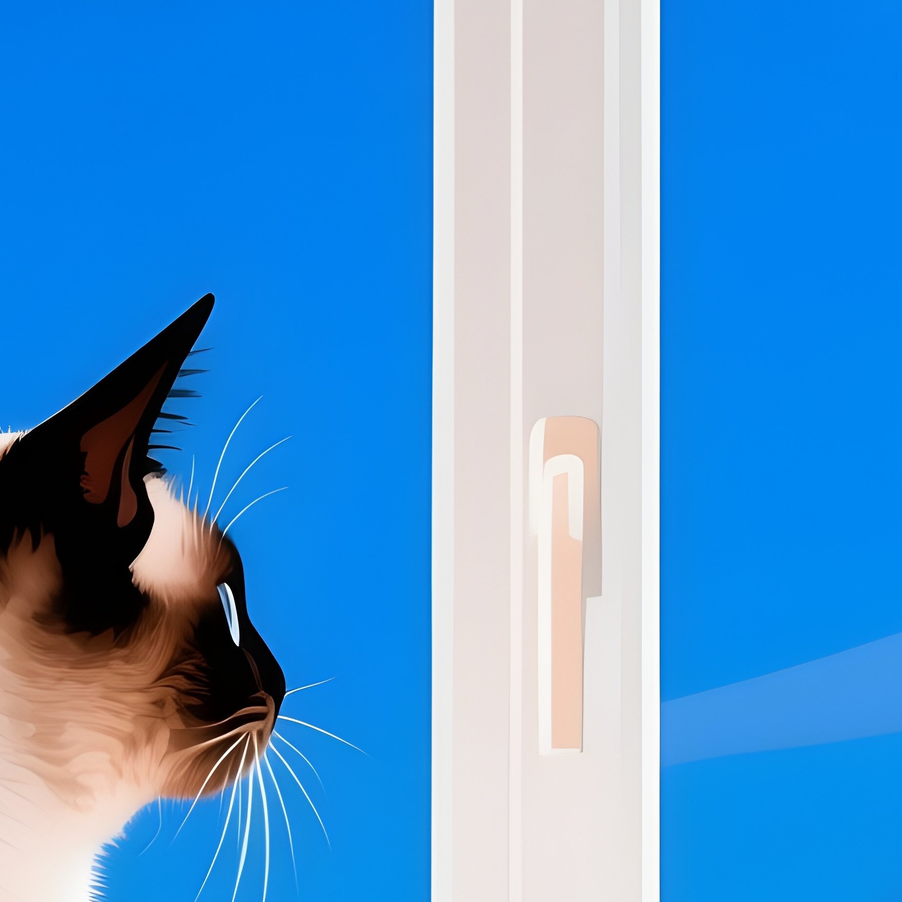 A Siamese Cat Chirping At Birds Through The Window Abstract - Full Resolution Quality Preview