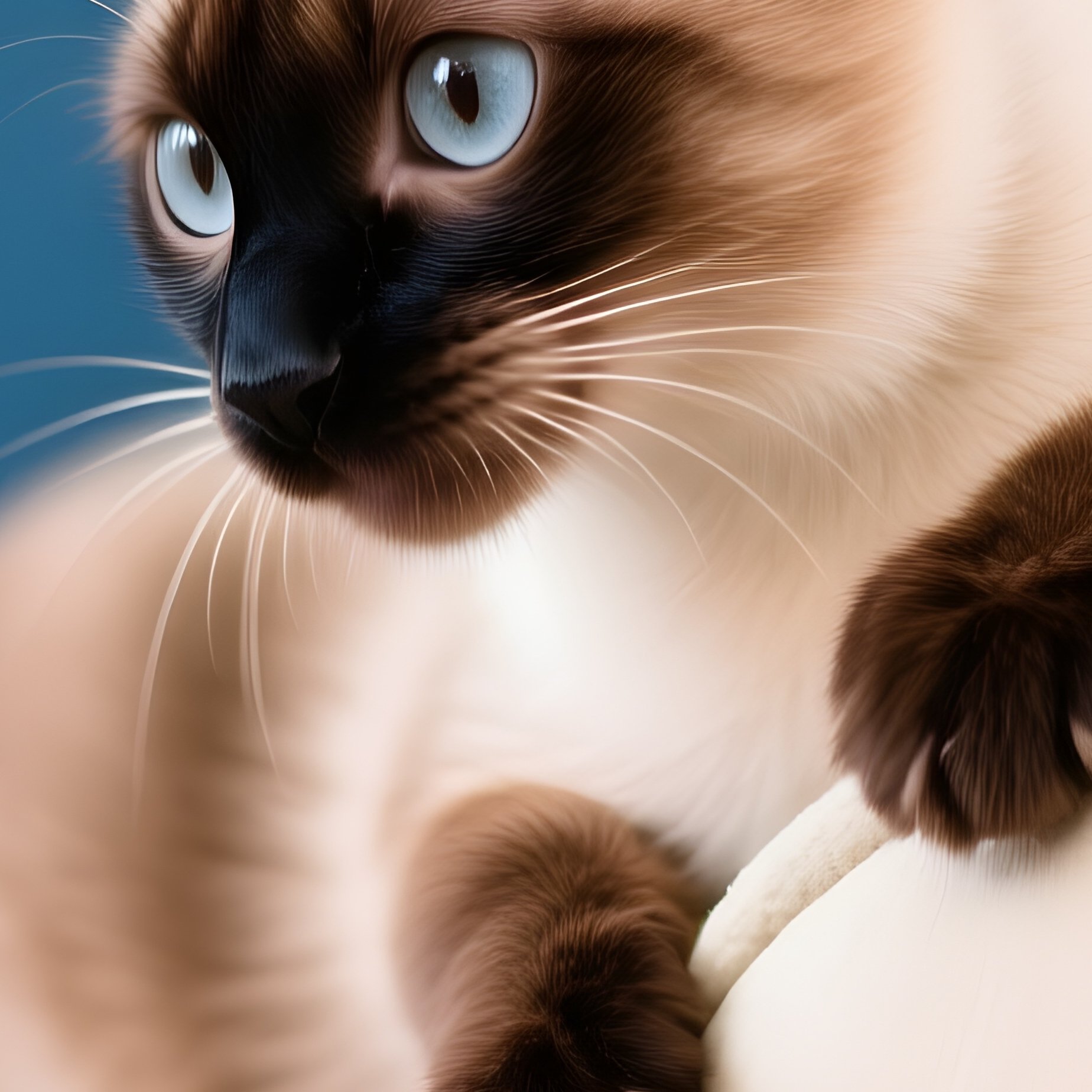 A Siamese Cat Peeking Over The Couch Edge - Full Resolution Quality Preview