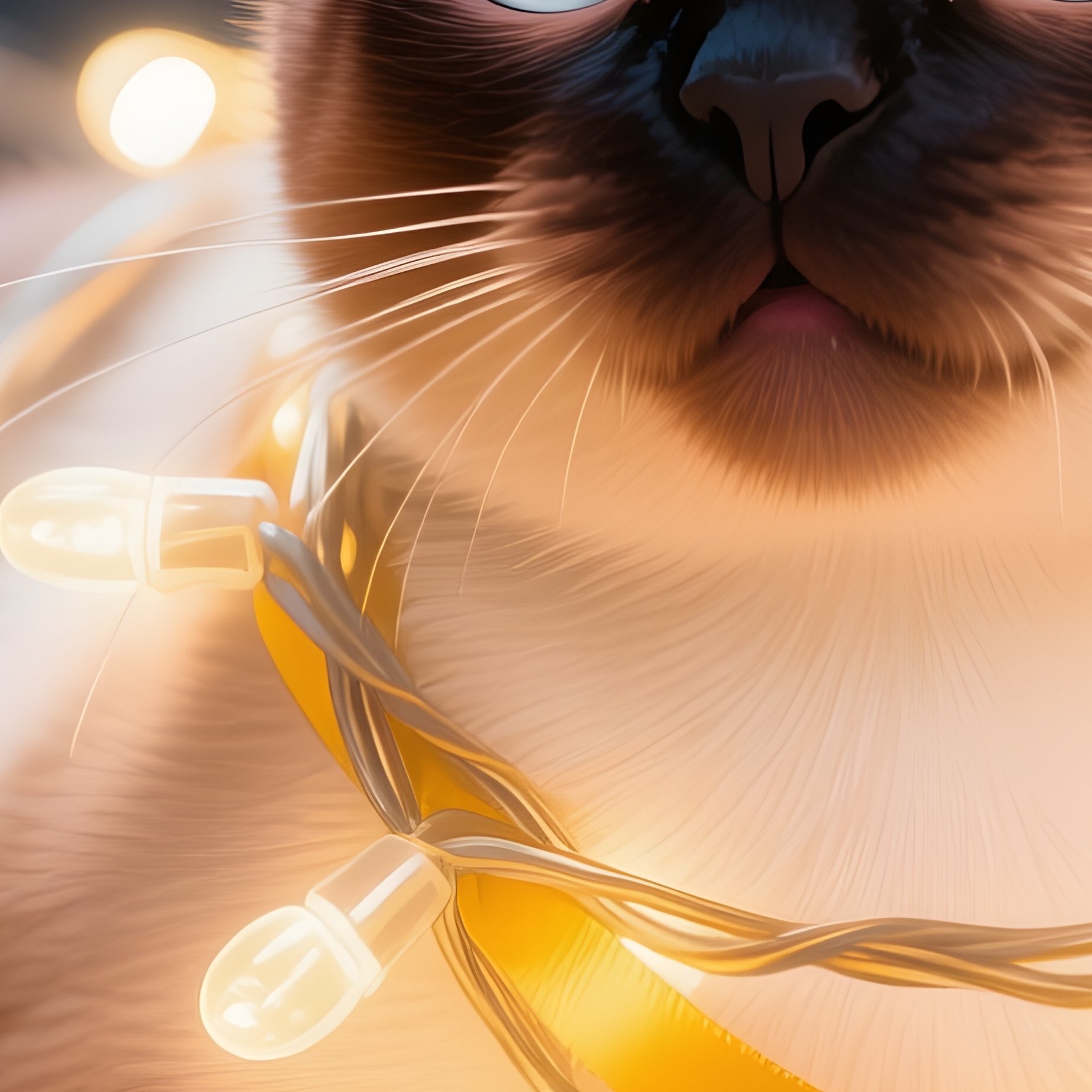 A Siamese Cat Tangled In String Ribbon Fantasy - Full Resolution Quality Preview