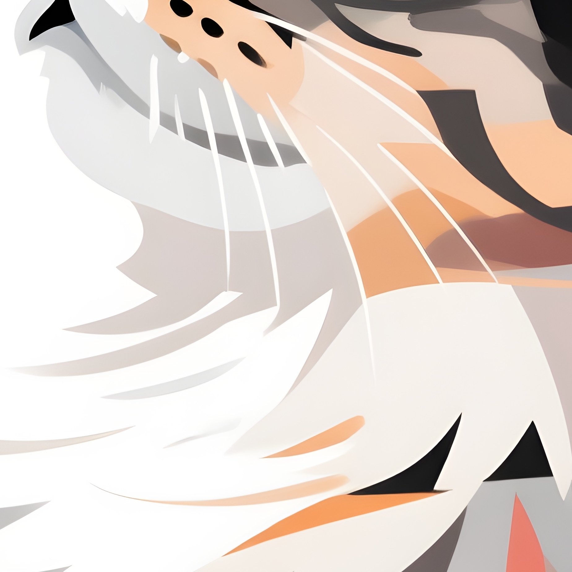 A Siberian Cat Head Tilted While Sitting Digital Art - Full Resolution Quality Preview