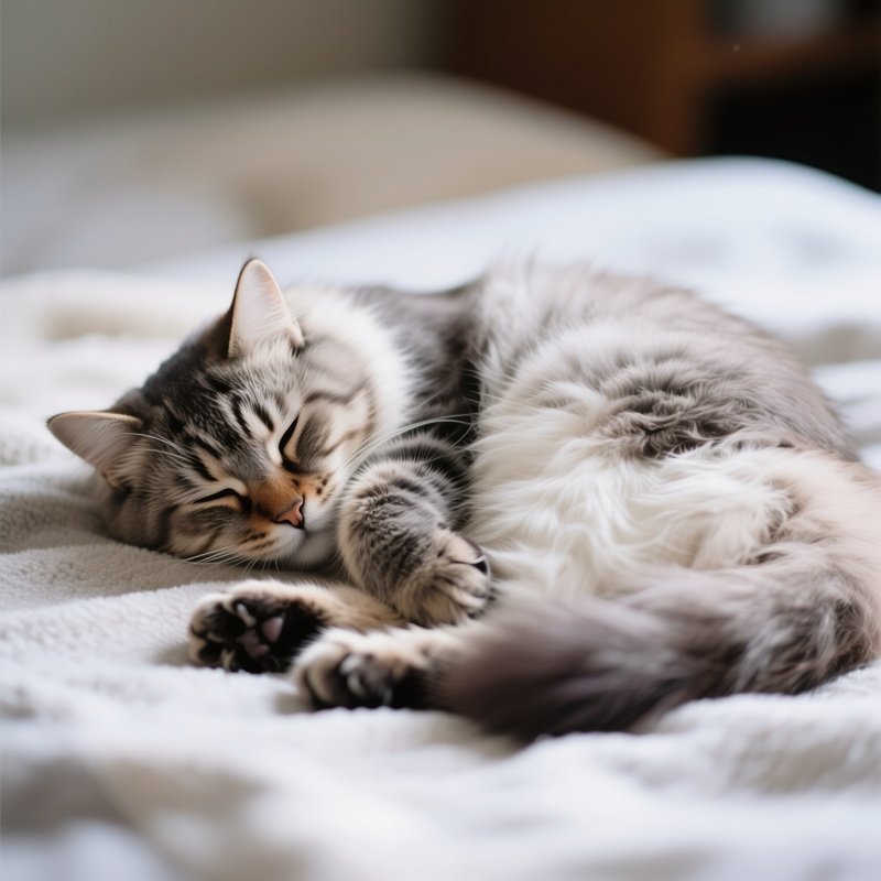 A Siberian Cat In A Loaf Position