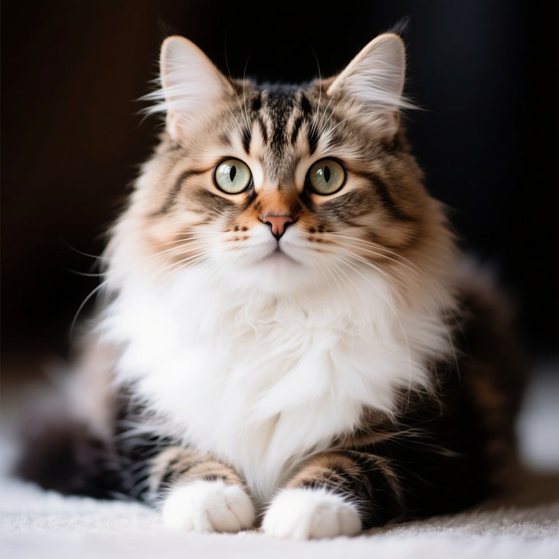 A Siberian Cat With Wide Curious Eyes