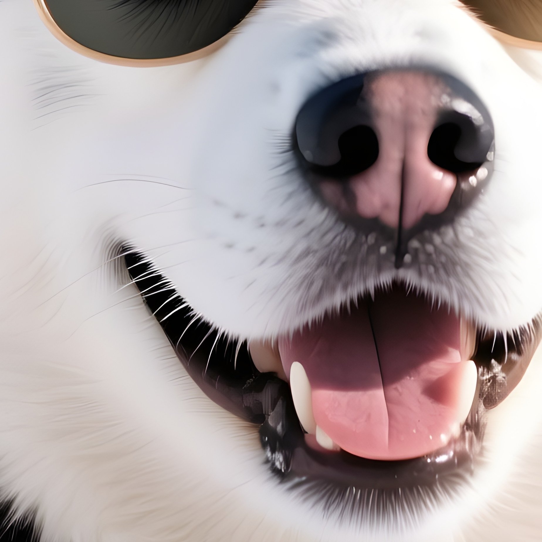 A Siberian Husky Wearing Glasses And Scarf Outdoors In The Snow - Full Resolution Quality Preview