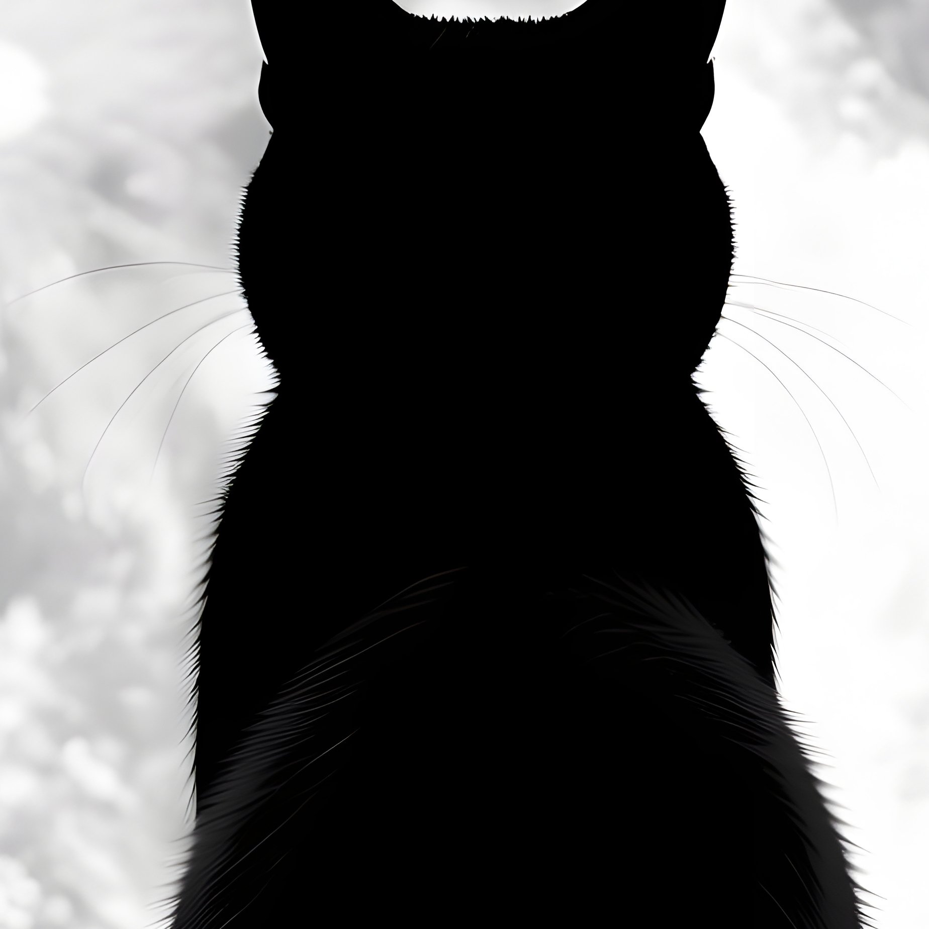 A Silhouette Of A Cat Against A Full Moon Cat Moon - Full Resolution Quality Preview
