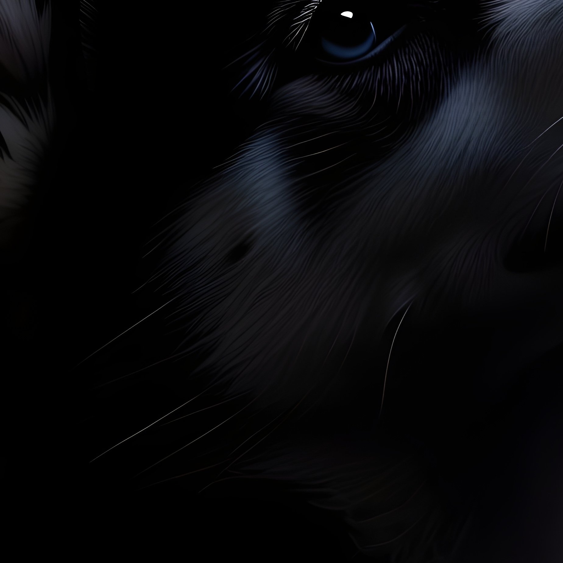 A Silhouette Of A Puppy Husky Dog On Abstract Background - Full Resolution Quality Preview