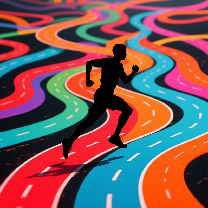 A Silhouette Of A Running Person Running Silhouette