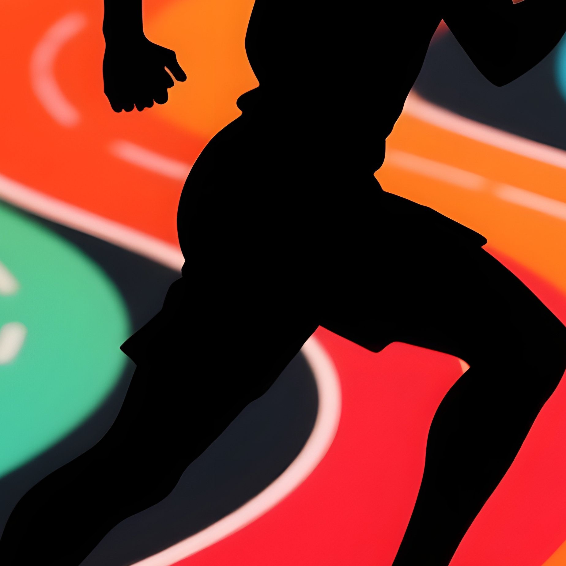A Silhouette Of A Running Person Running Silhouette - Full Resolution Quality Preview