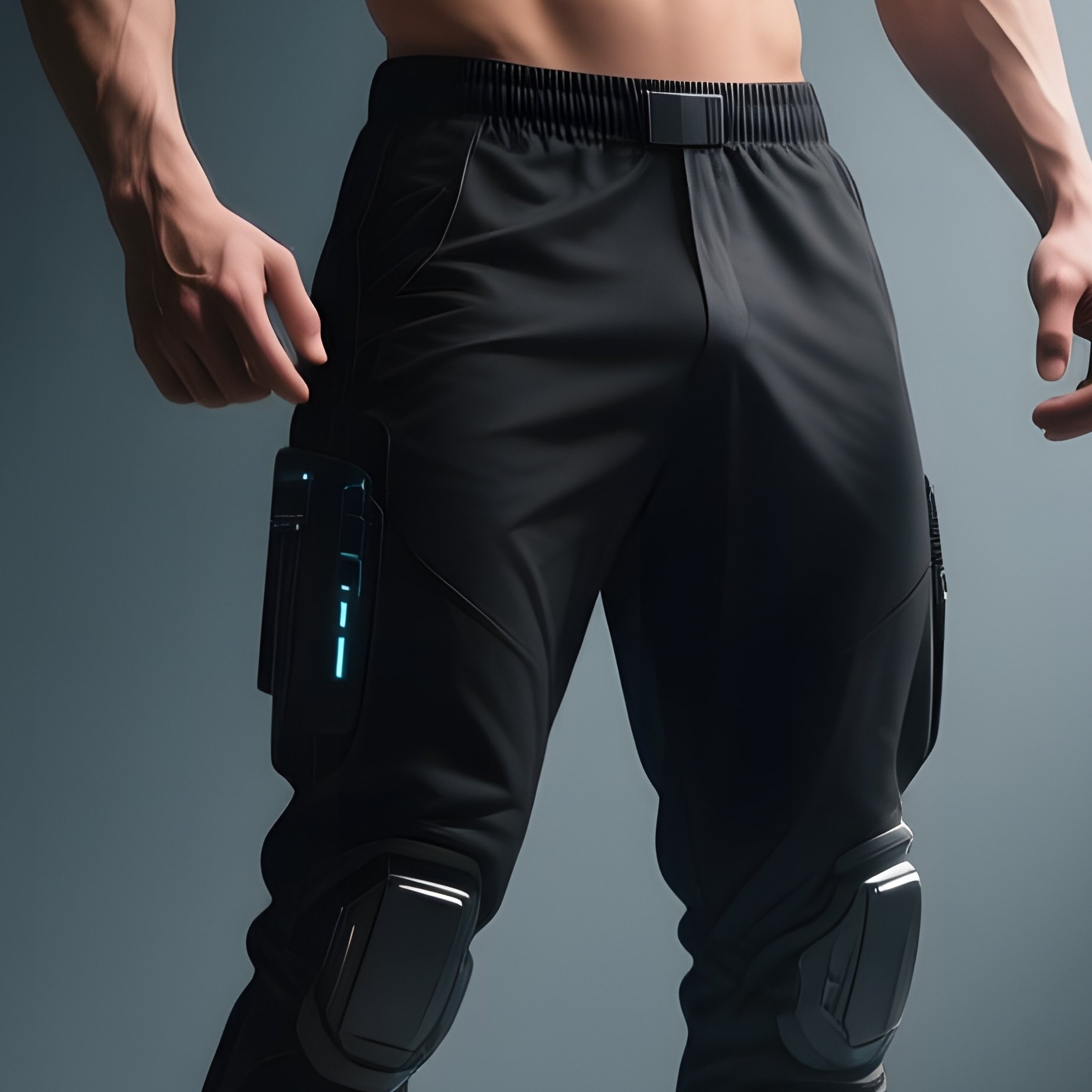 A Six‑Pack Man With A Futuristic Headset Poses Confidently Atop A Rotating Asteroid Platform, His - Full Resolution Quality Preview