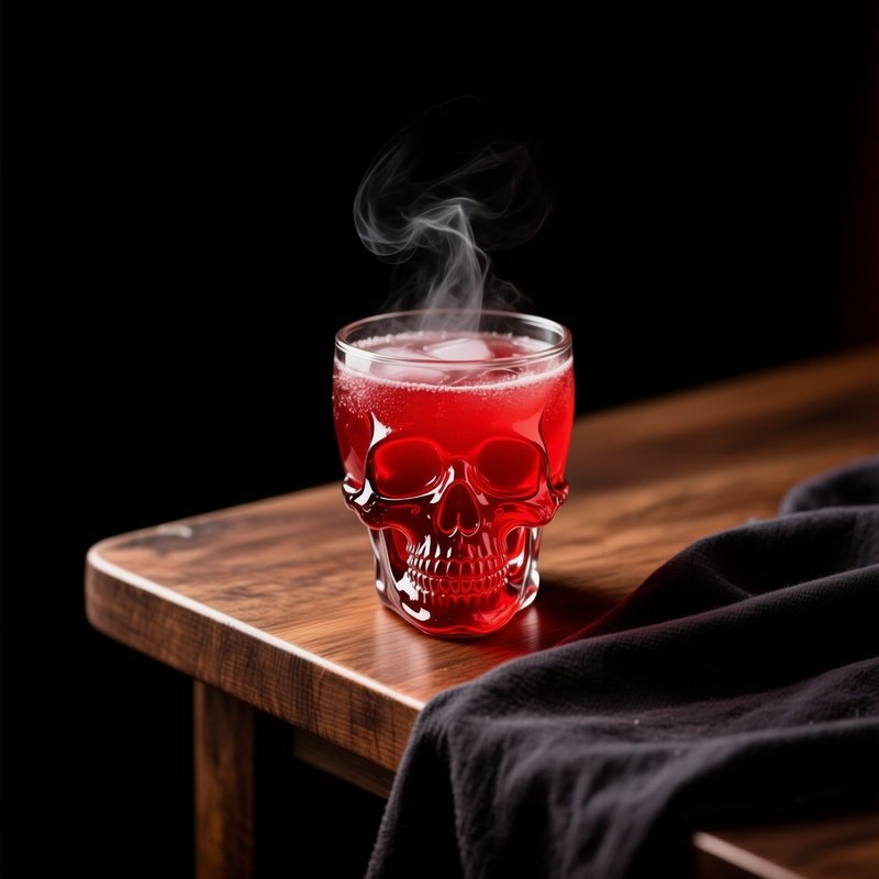 A Skull Shaped Glass Containing A Red Liquid Skull Glass Red Drink