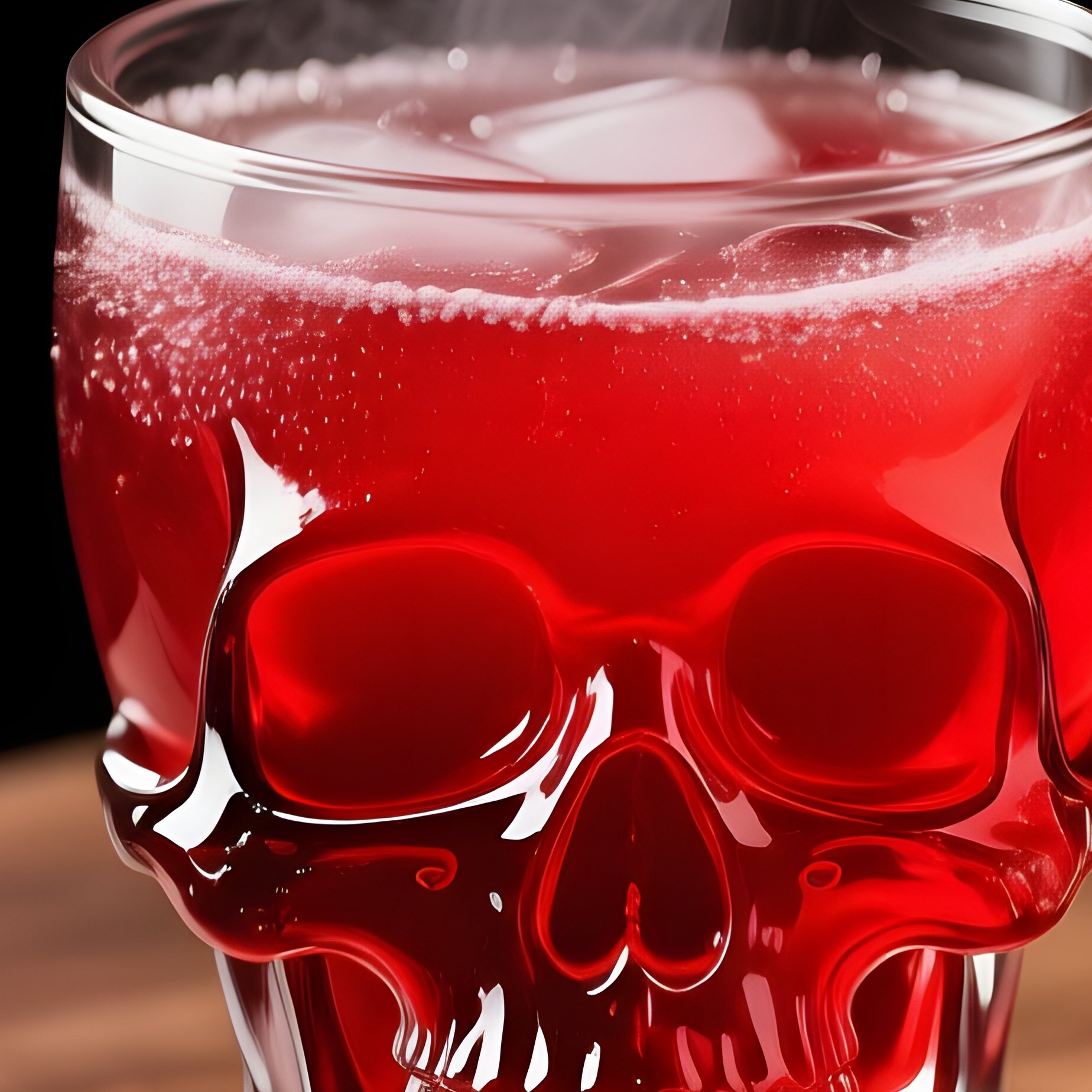 A Skull Shaped Glass Containing A Red Liquid Skull Glass Red Drink - Full Resolution Quality Preview