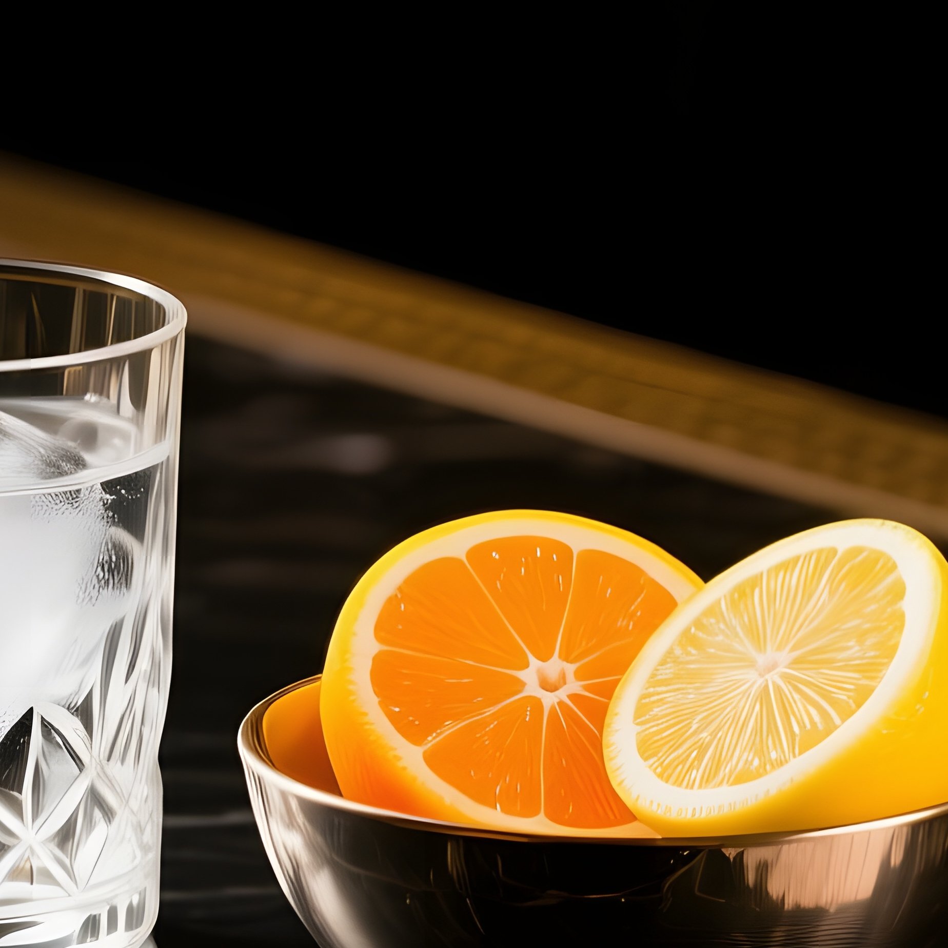 A Sleek Black Marble Bar At Twilight - Full Resolution Quality Preview