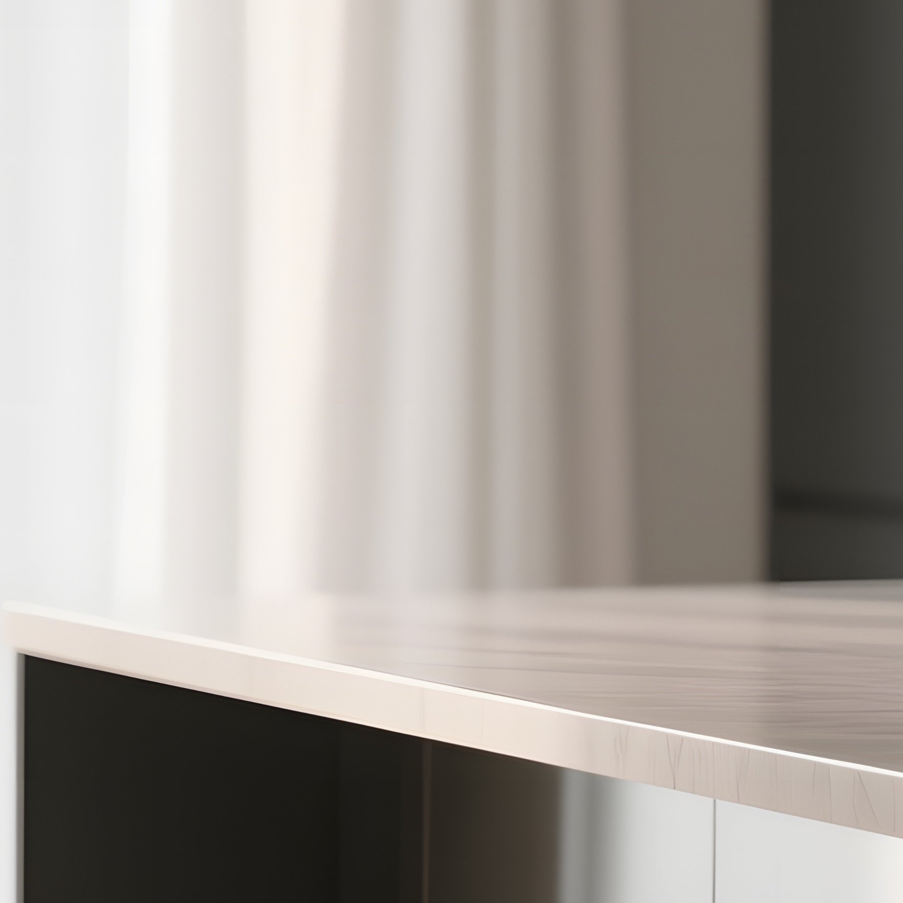 A Sleek Modern Kitchen With A Leather Wrapped Bar Stool, Stainless Steel Appliances Reflecting Soft - Full Resolution Quality Preview