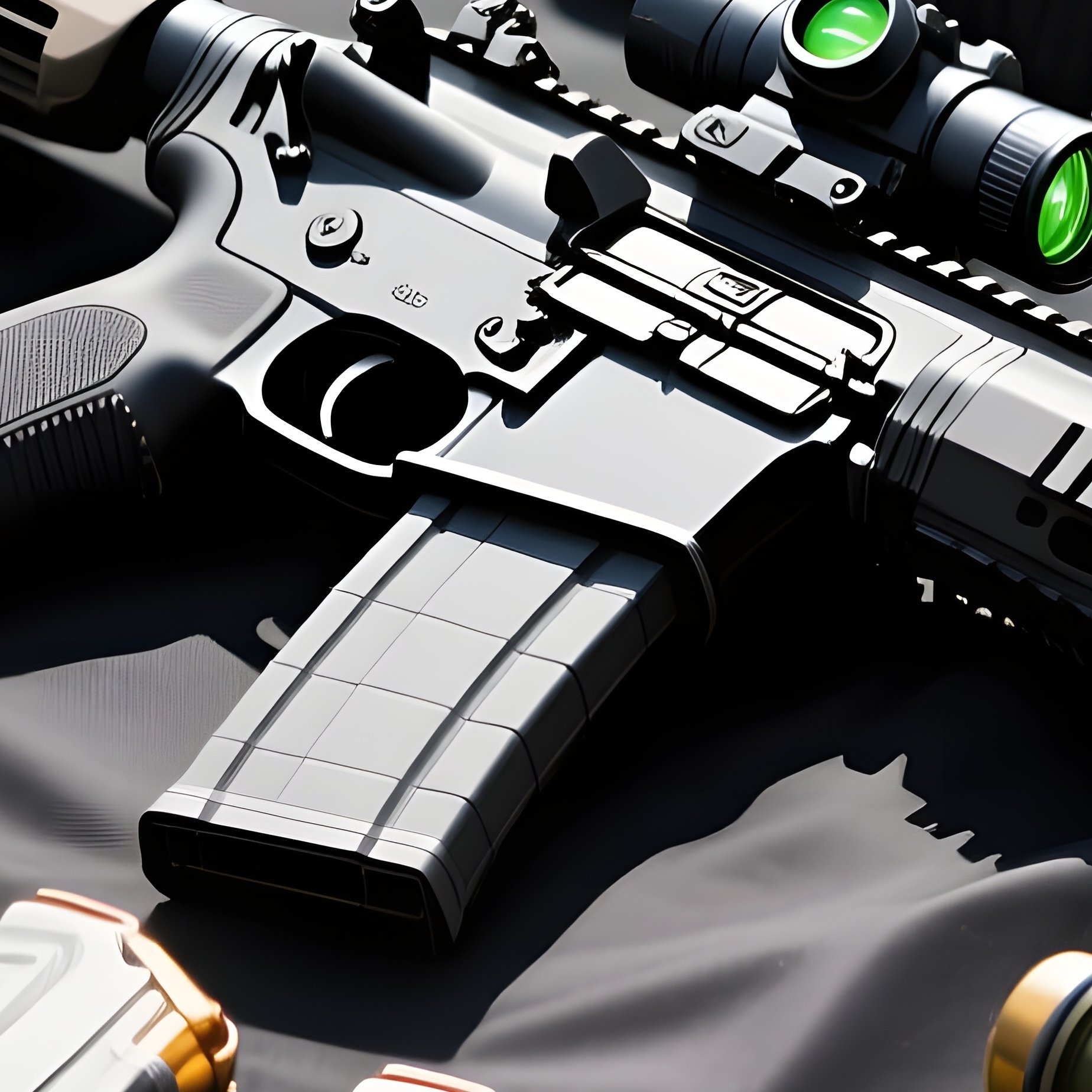 A Sleek Modern Tactical Loadout Laid Out On A Black Tarp Under Bright Daylight, Magazines, - Full Resolution Quality Preview