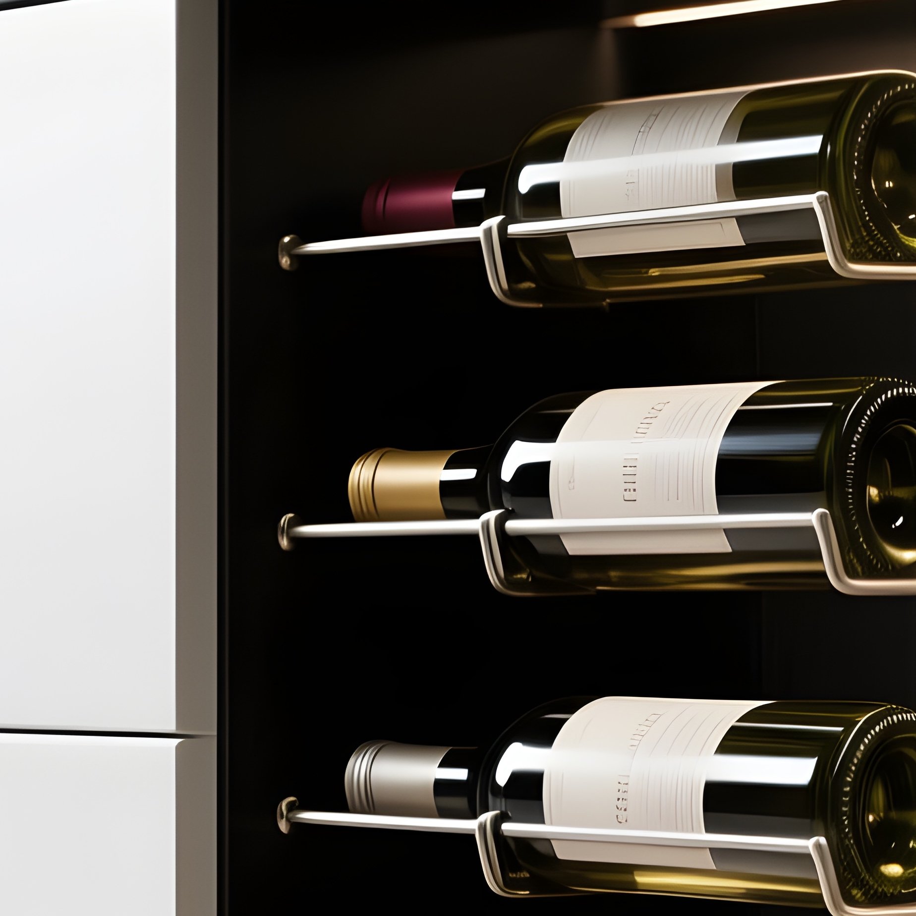 A Sleek Sideboard With A Built In Wine Rack - Full Resolution Quality Preview
