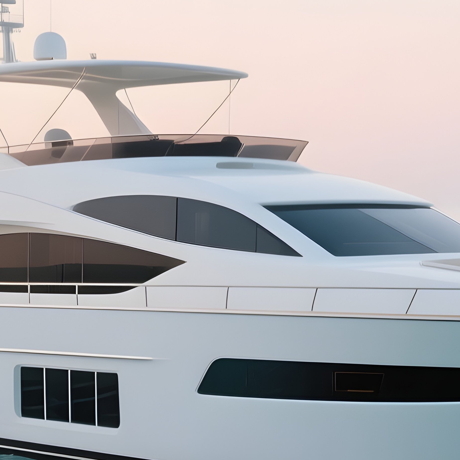 A Sleek White Yacht Cruising Through Calm Turquoise Waters At Sunrise - Full Resolution Quality Preview
