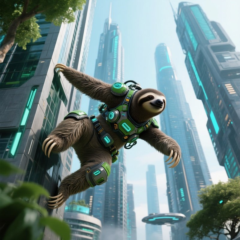 A Sloth Doing Parkour Across Skyscrapers_2