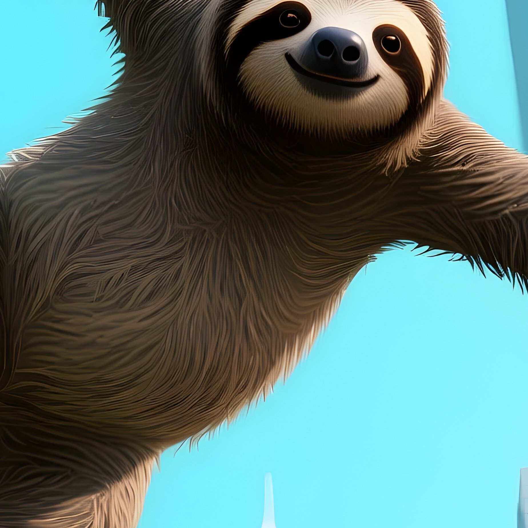 A Sloth Doing Parkour Across Skyscrapers - Full Resolution Quality Preview