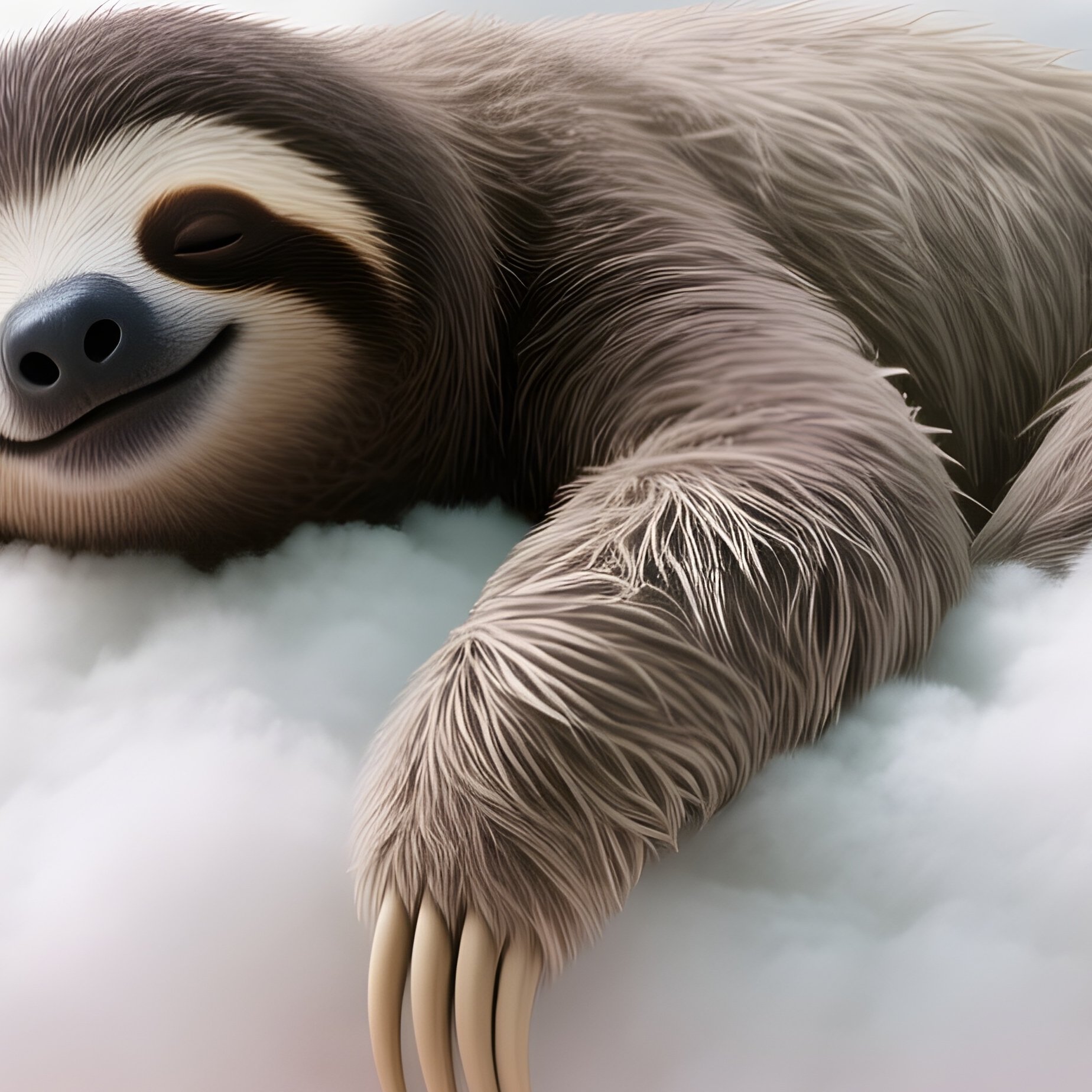 A Sloth On Cotton Candy Cloud Science Fiction - Full Resolution Quality Preview