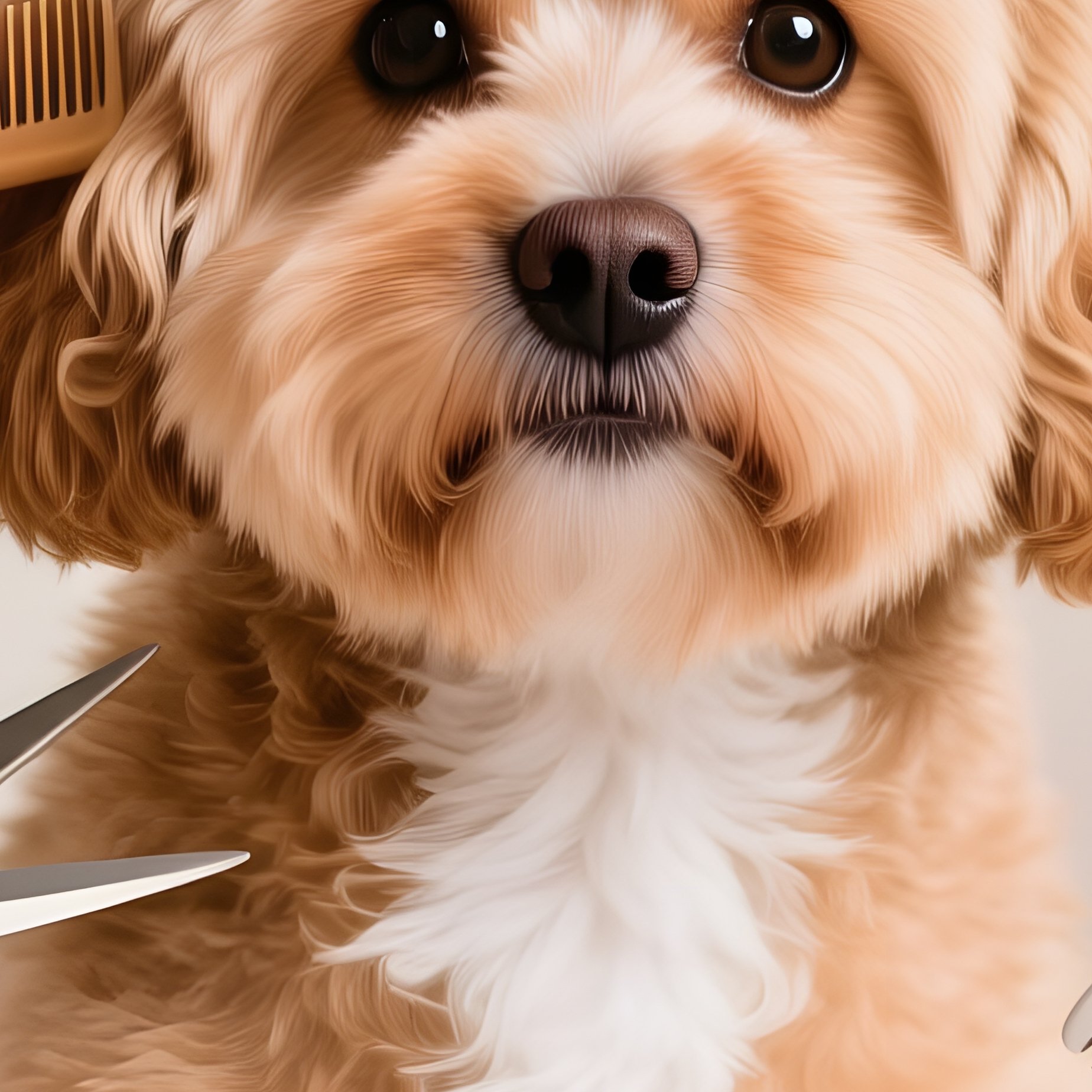 A Small Dog Being Groomed Dog Grooming - Full Resolution Quality Preview