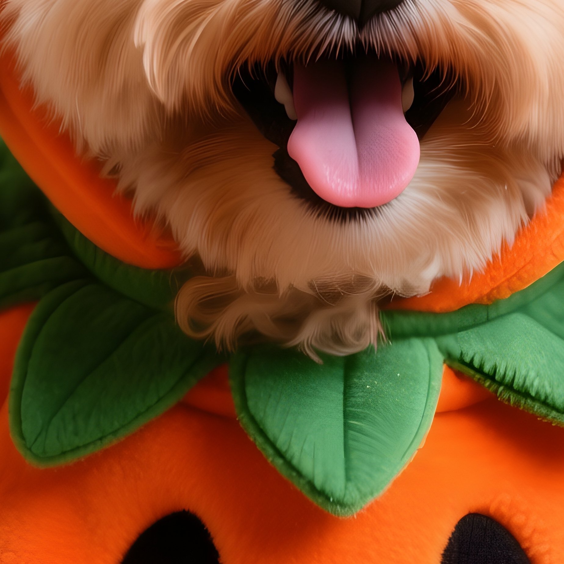 A Small Dog Dressed In A Pumpkin Costume Dog Pumpkin - Full Resolution Quality Preview