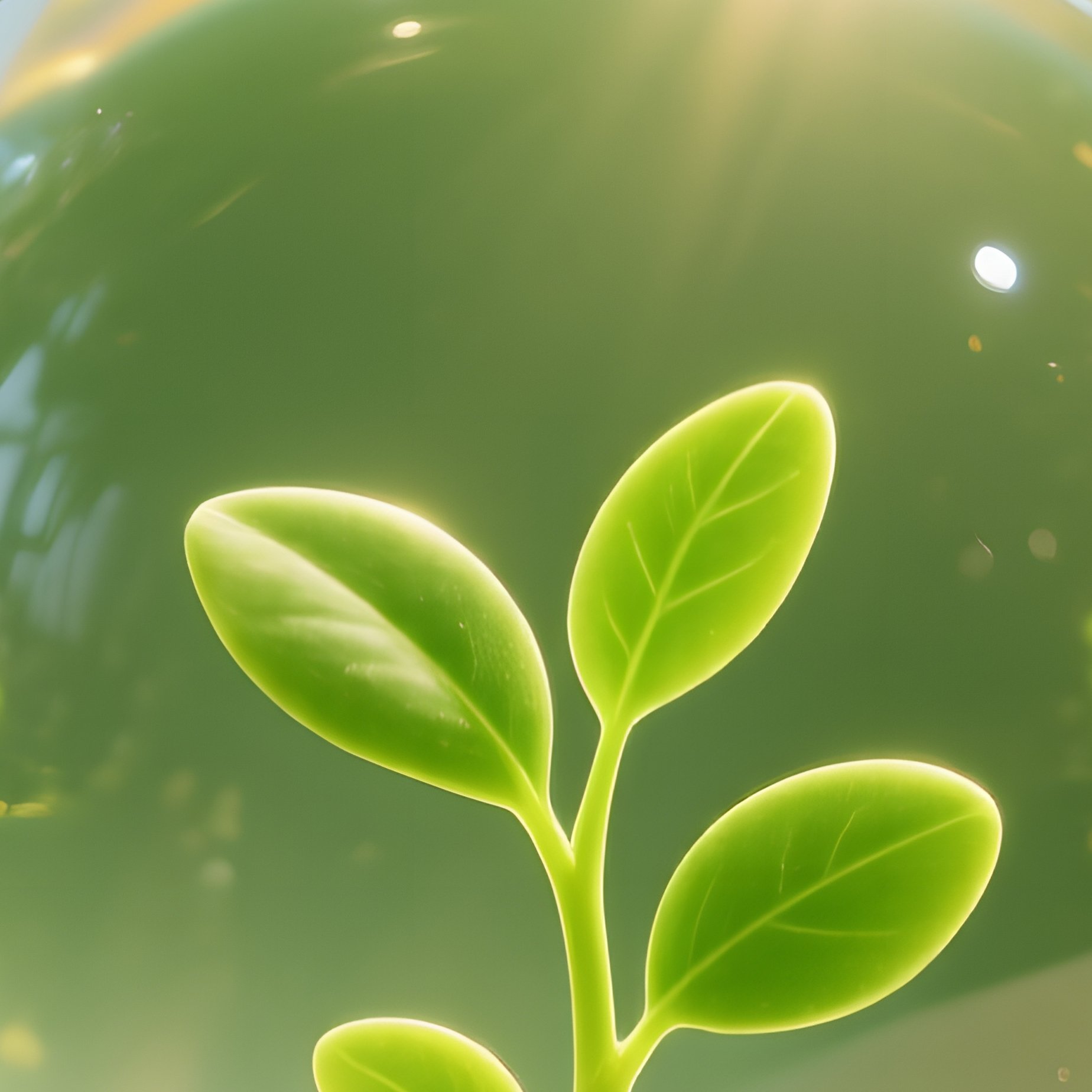 A Small Plant Growing Out Of A Crystal Ball Nature Growth - Full Resolution Quality Preview