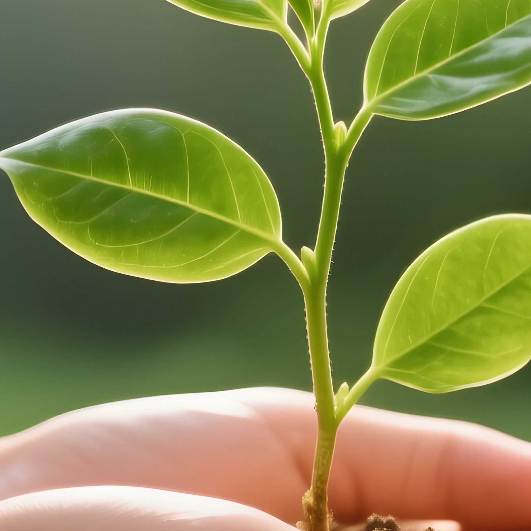 A Small Plant Held In Hands Nature Growth - Full Resolution Quality Preview