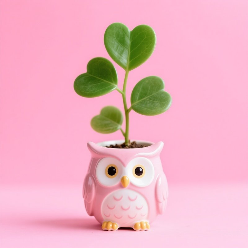 A Small Plant In An Owl Shaped Pot Plant Owl Pot