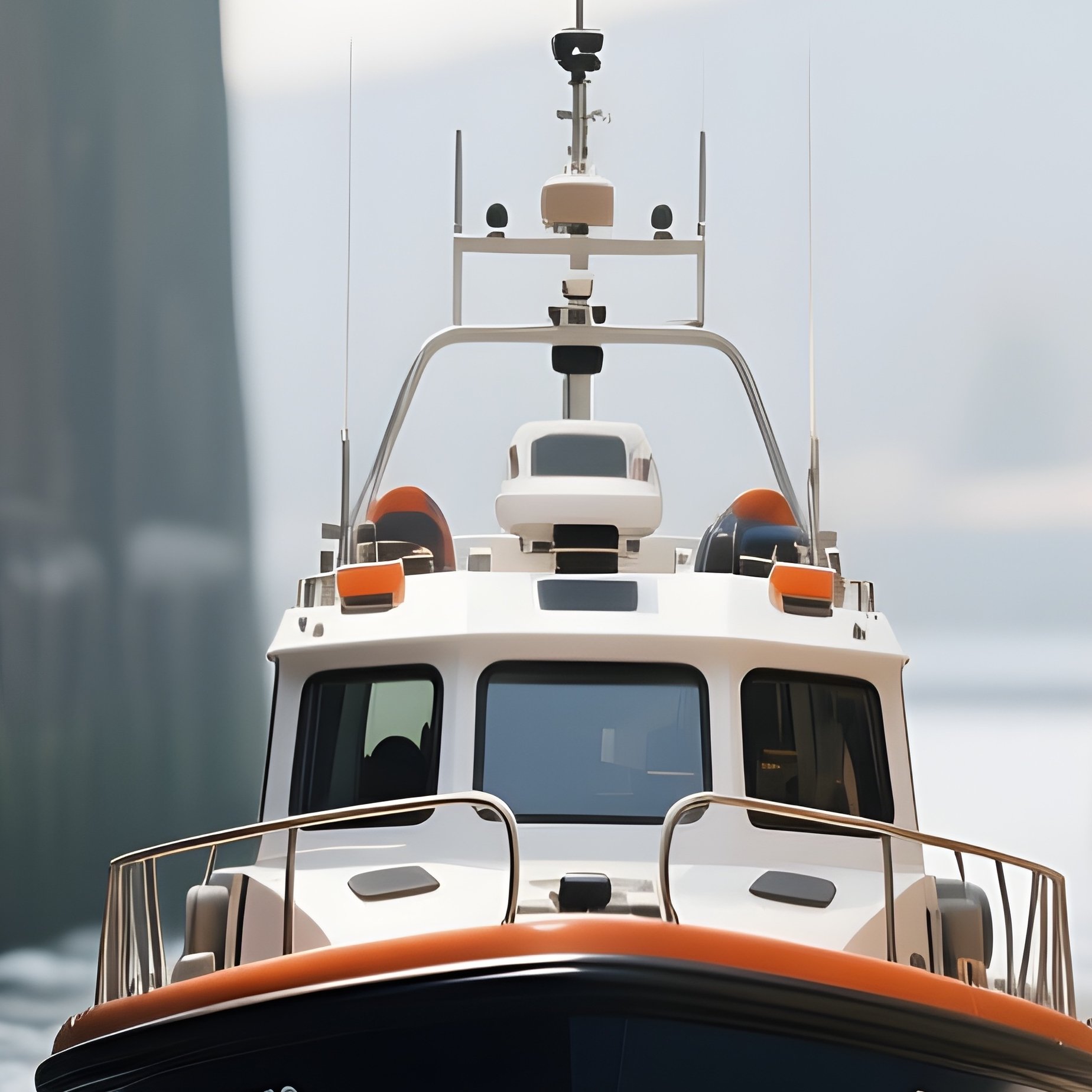 A Small Response Boat Maneuvering Inside A Narrow Channel - Full Resolution Quality Preview