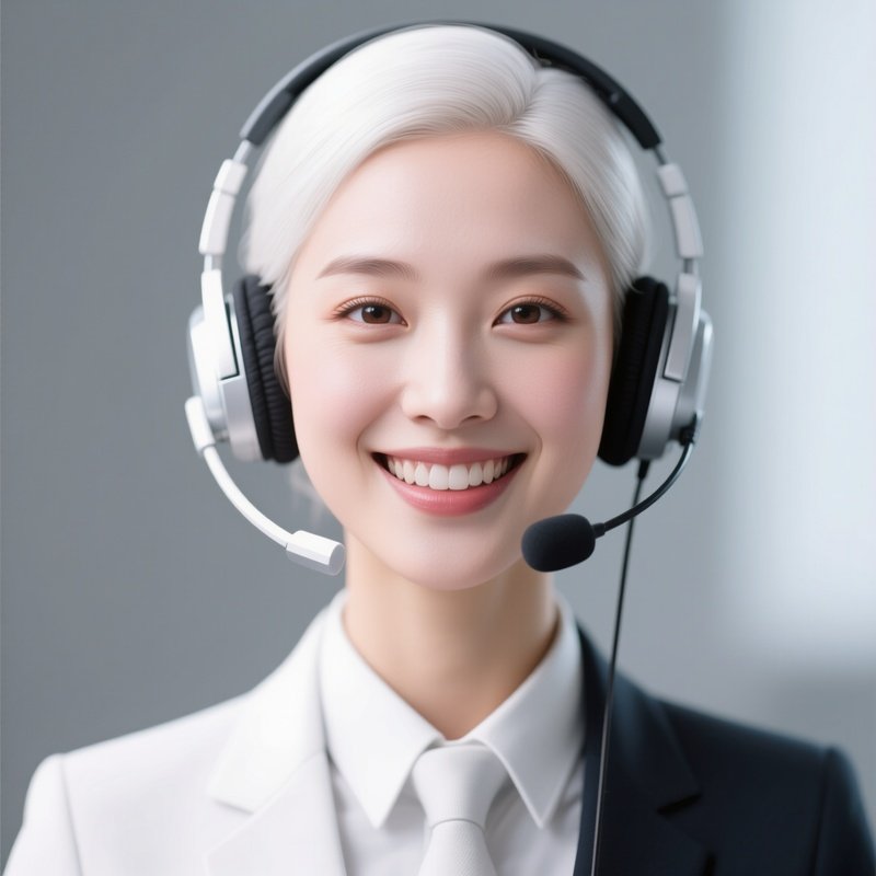 A Smiling White Customer Service Agent Wearing A Headset.