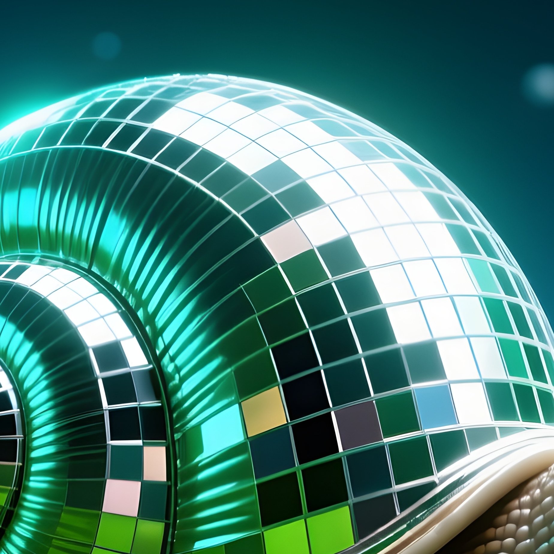 A Snail Carrying A Disco Ball As Its Shell Science Fiction - Full Resolution Quality Preview