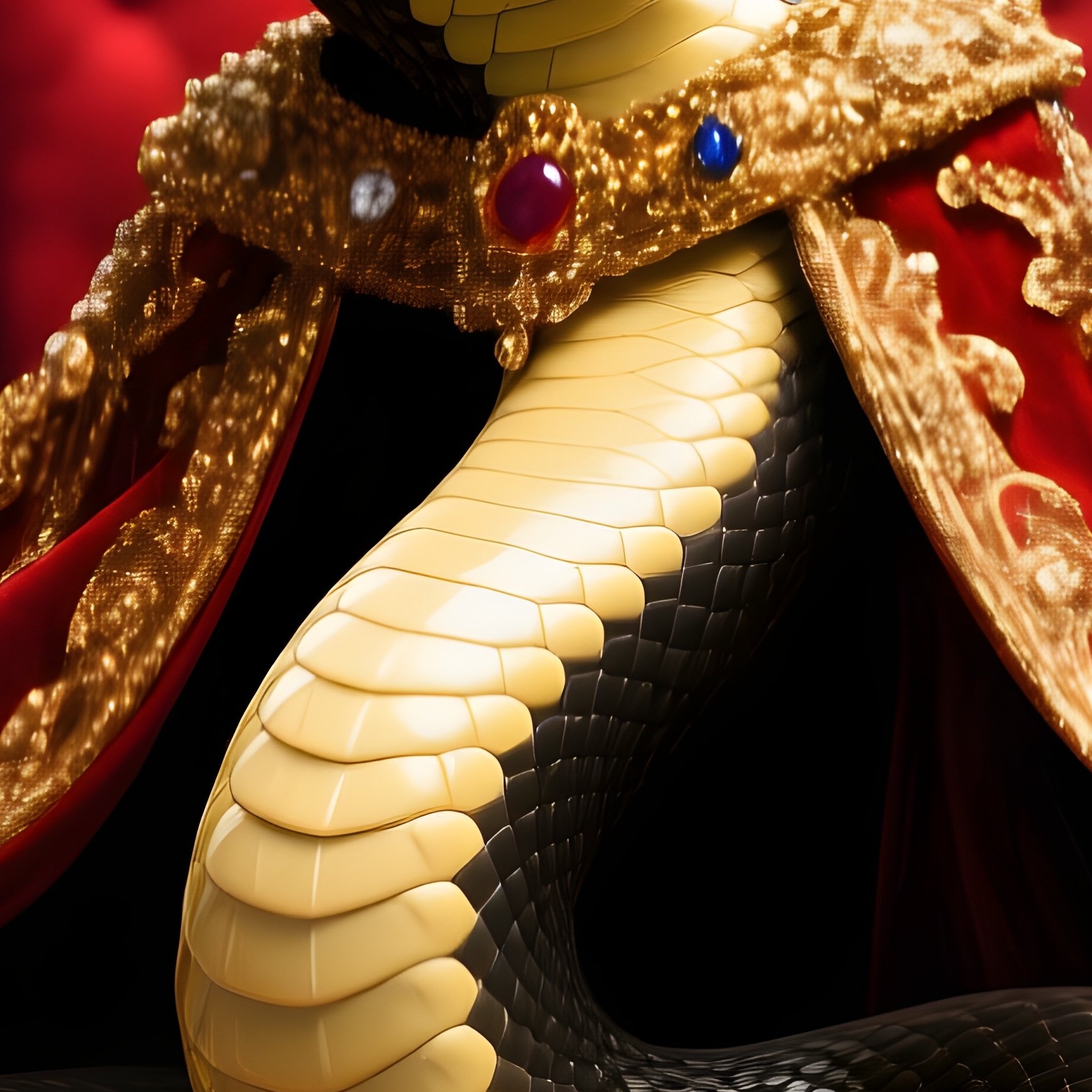 A Snake Wearing A Crown And Royal Cape - Full Resolution Quality Preview