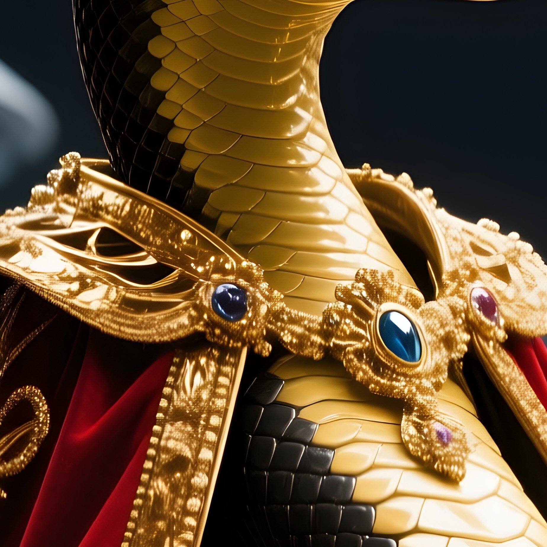 A Snake Wearing A Crown And Royal Cape Science Fiction - Full Resolution Quality Preview