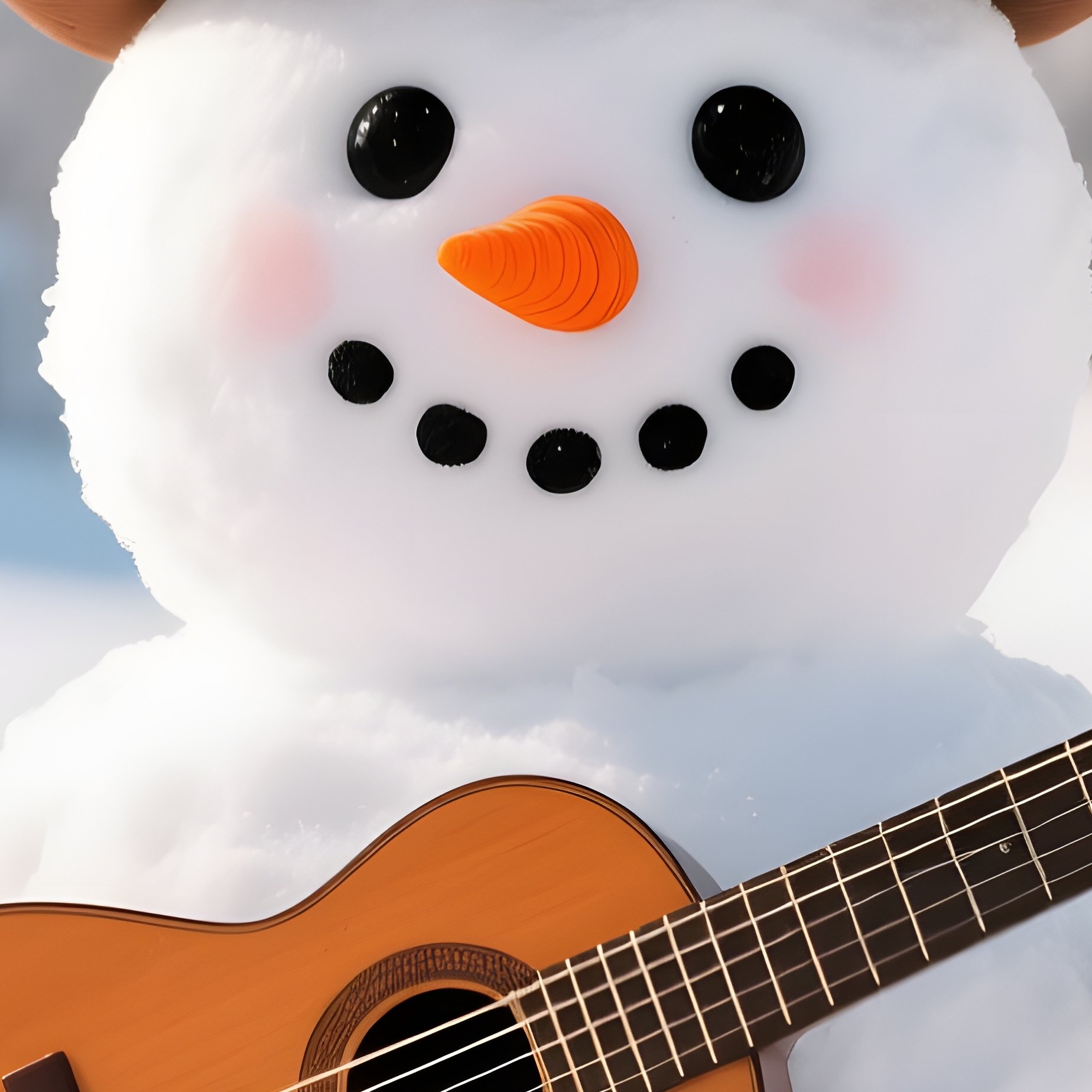 A Snowman Playing A Guitar Snowman Winter - Full Resolution Quality Preview