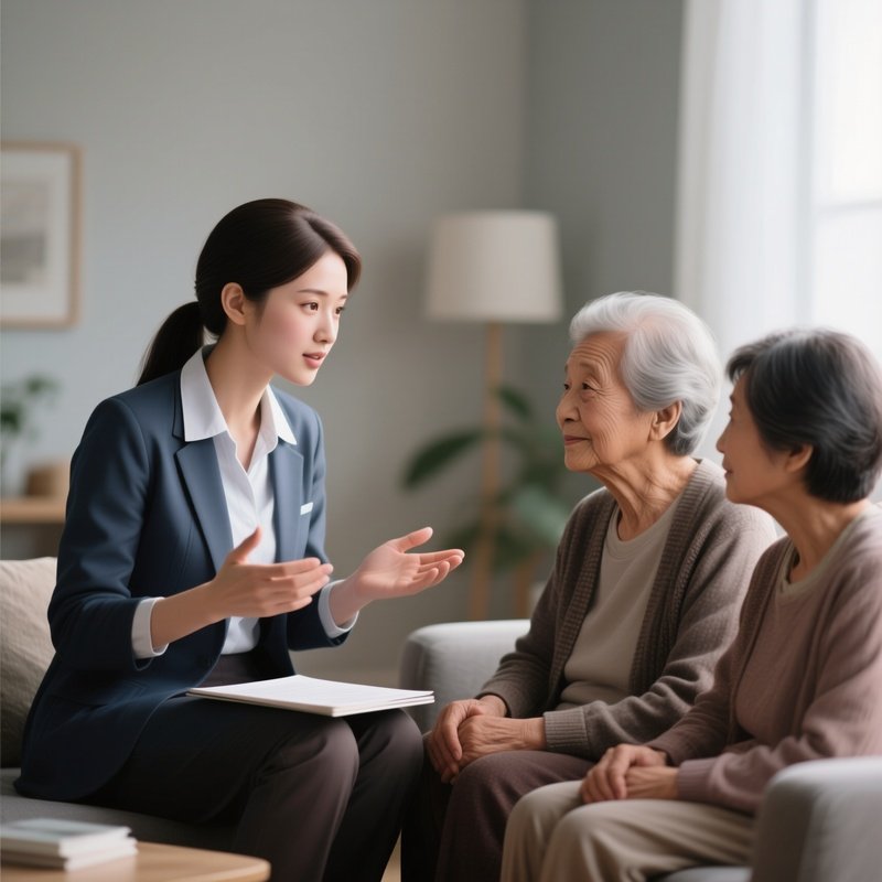 A Social Worker Speaking Gently With A Patient’S Family