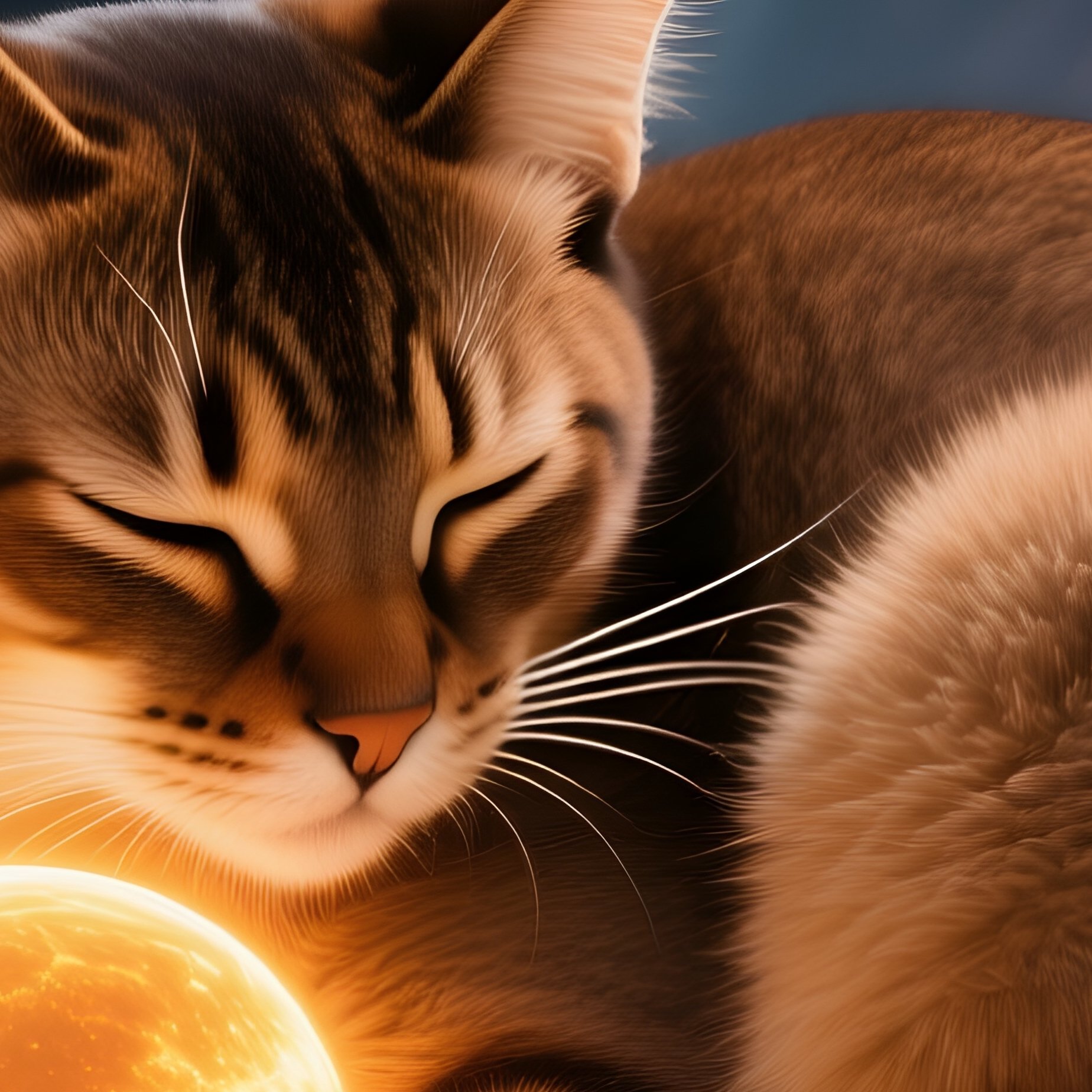 A Somali Art Fiction Of A Cat Curled Up - Full Resolution Quality Preview