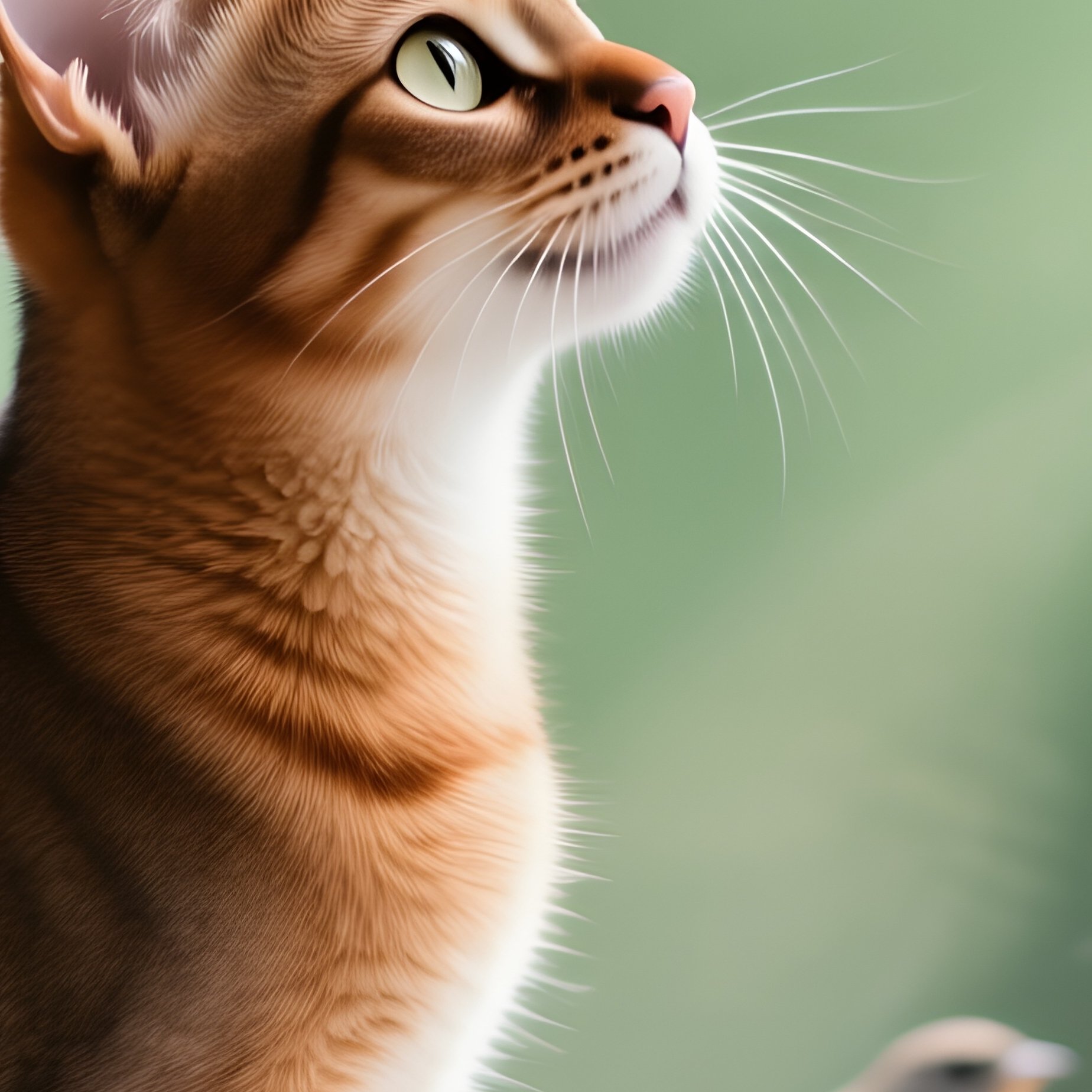 A Somali Cat Chirping At Birds Through A Window - Full Resolution Quality Preview