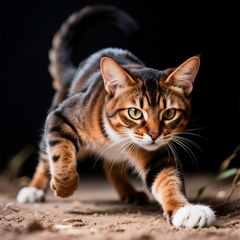 A Somali Cat Hunting Art
