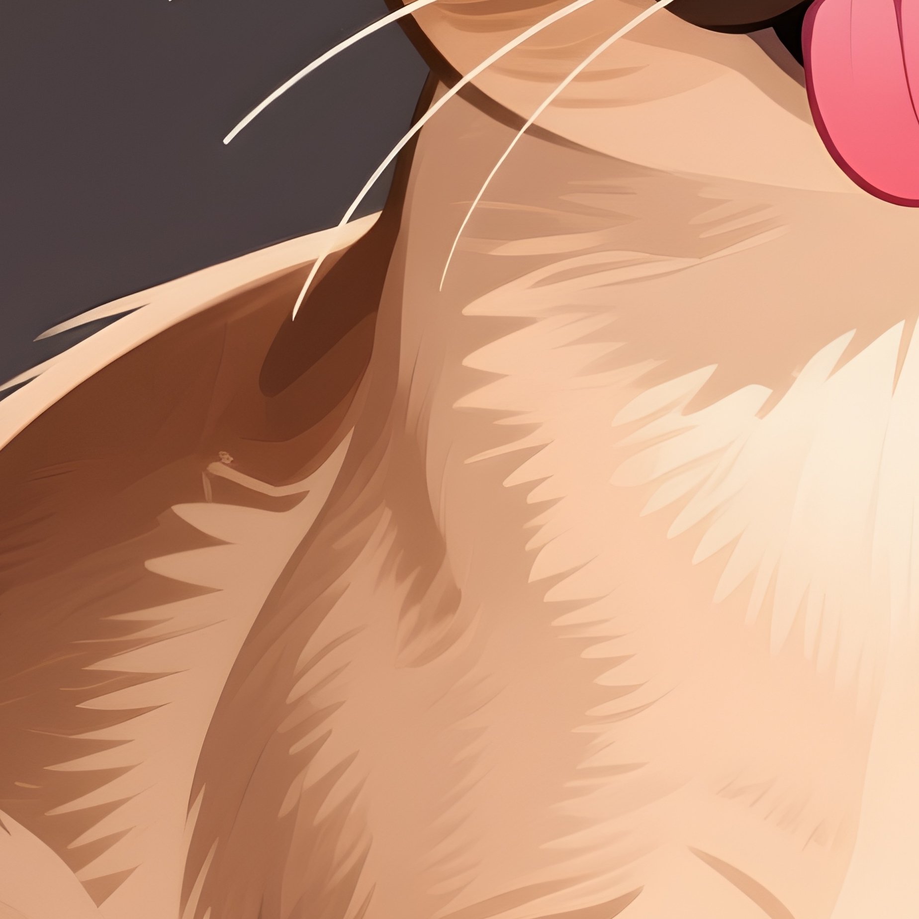 A Somali Cat Illustration With Tongue Sticking Out - Full Resolution Quality Preview