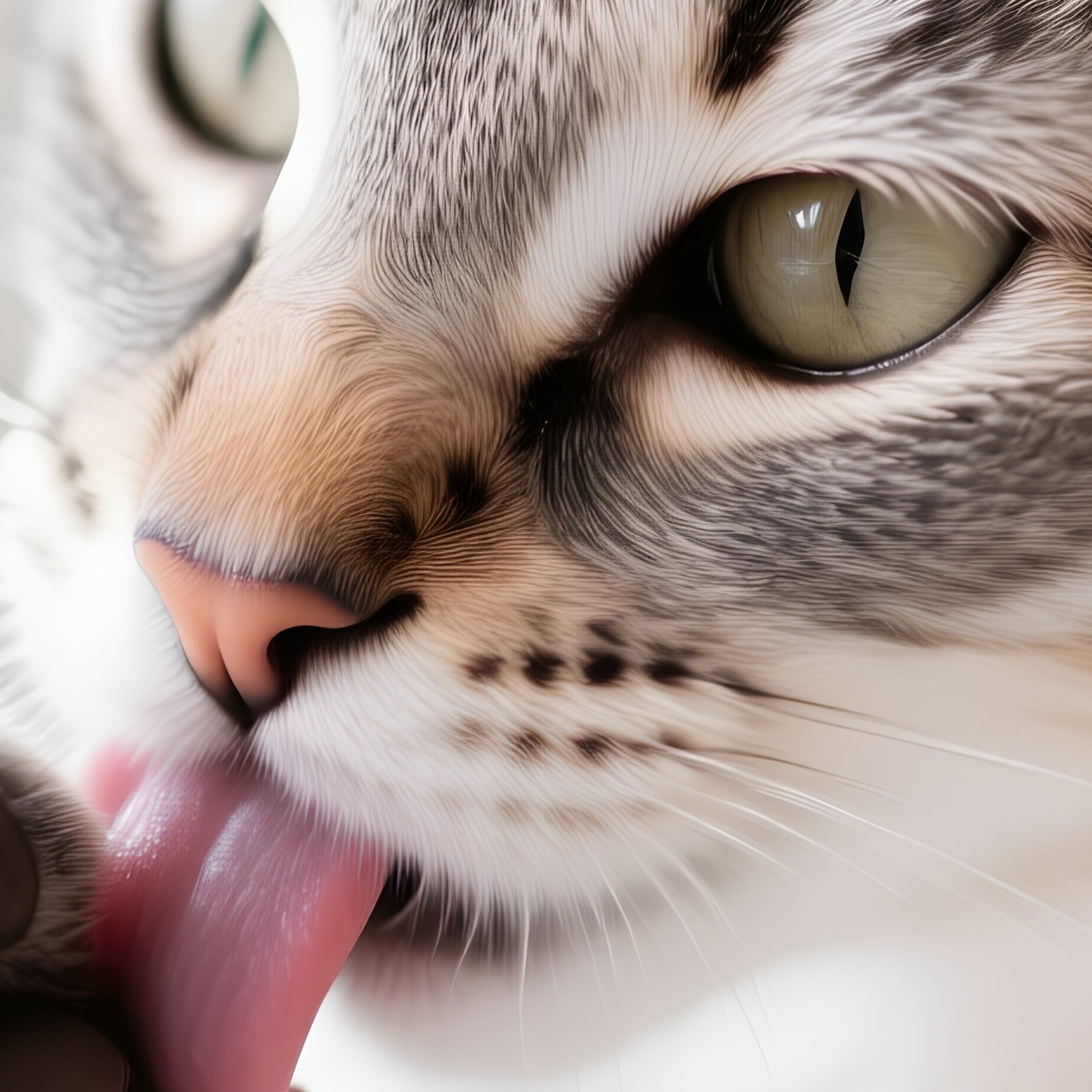 A Somali Cat Licking Its Paw And Wiping Face - Full Resolution Quality Preview