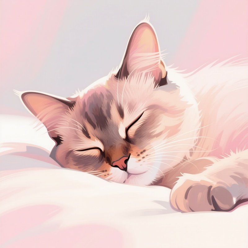 A Somali Cat Napping With One Eye Open Digital Art