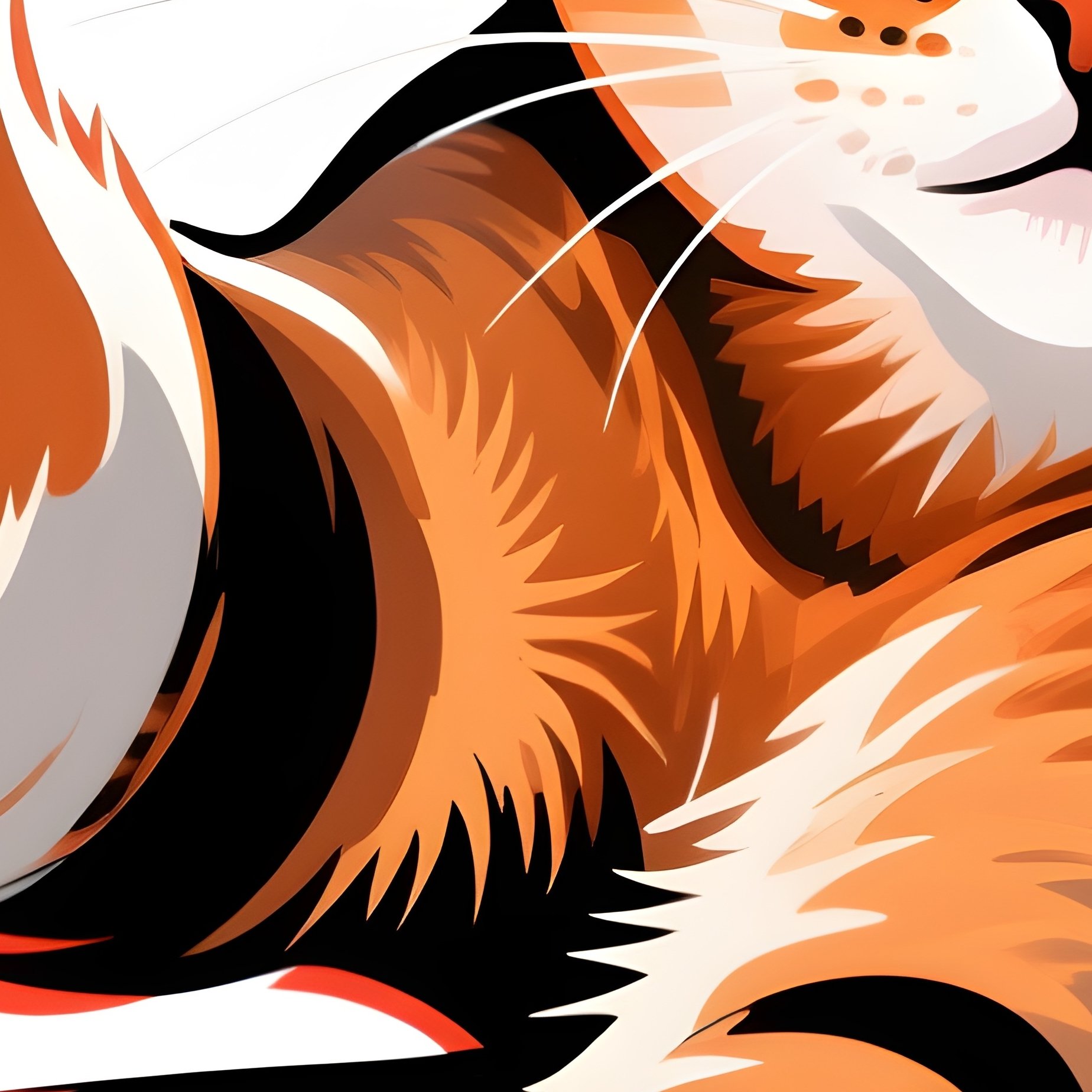 A Somali Cat One Paw Stretched Out Dramatically In Artwork - Full Resolution Quality Preview