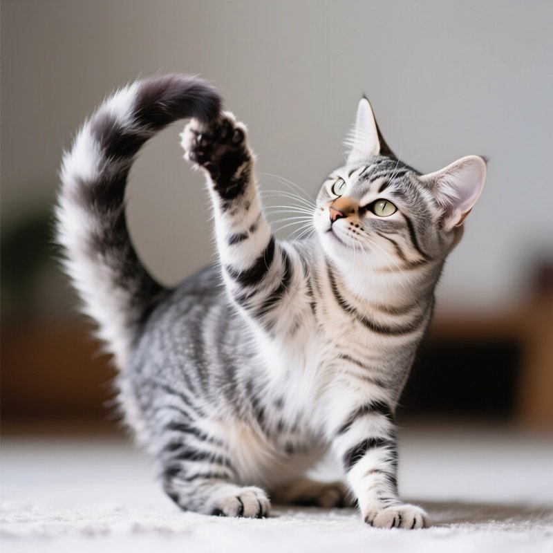 A Somali Cat Playing With Its Tail