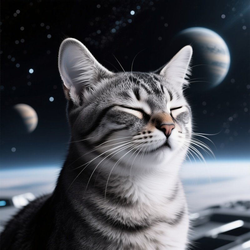 A Somali Cat Purring With Eyes Half Closed Science Fiction