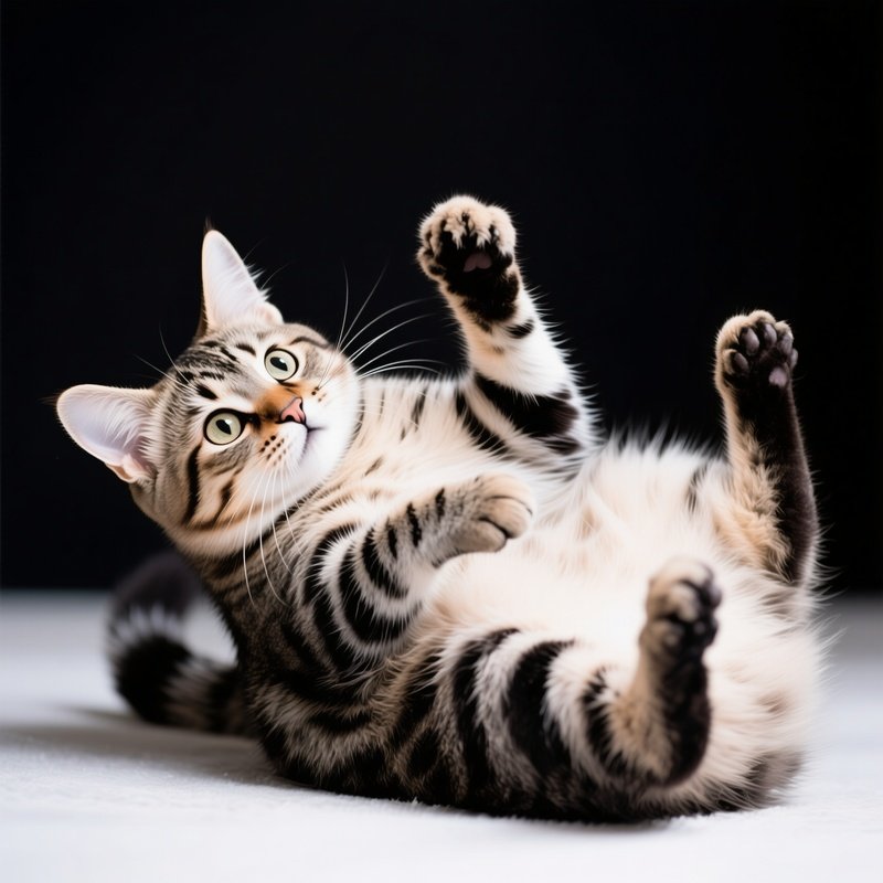 A Somali Cat Rolling Over Playfully
