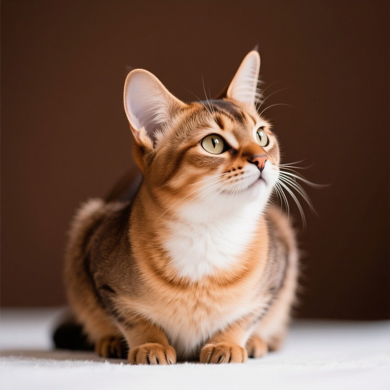 A Somali Cat Sitting And Tilting Head