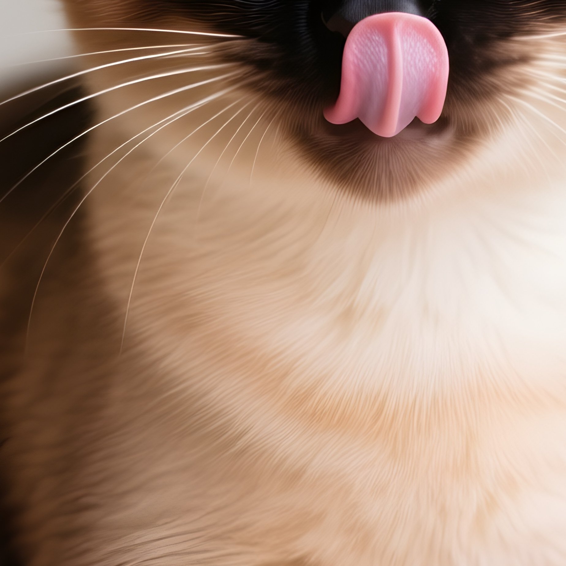 A Somali Cat Sitting With Tongue Slightly Sticking Out - Full Resolution Quality Preview