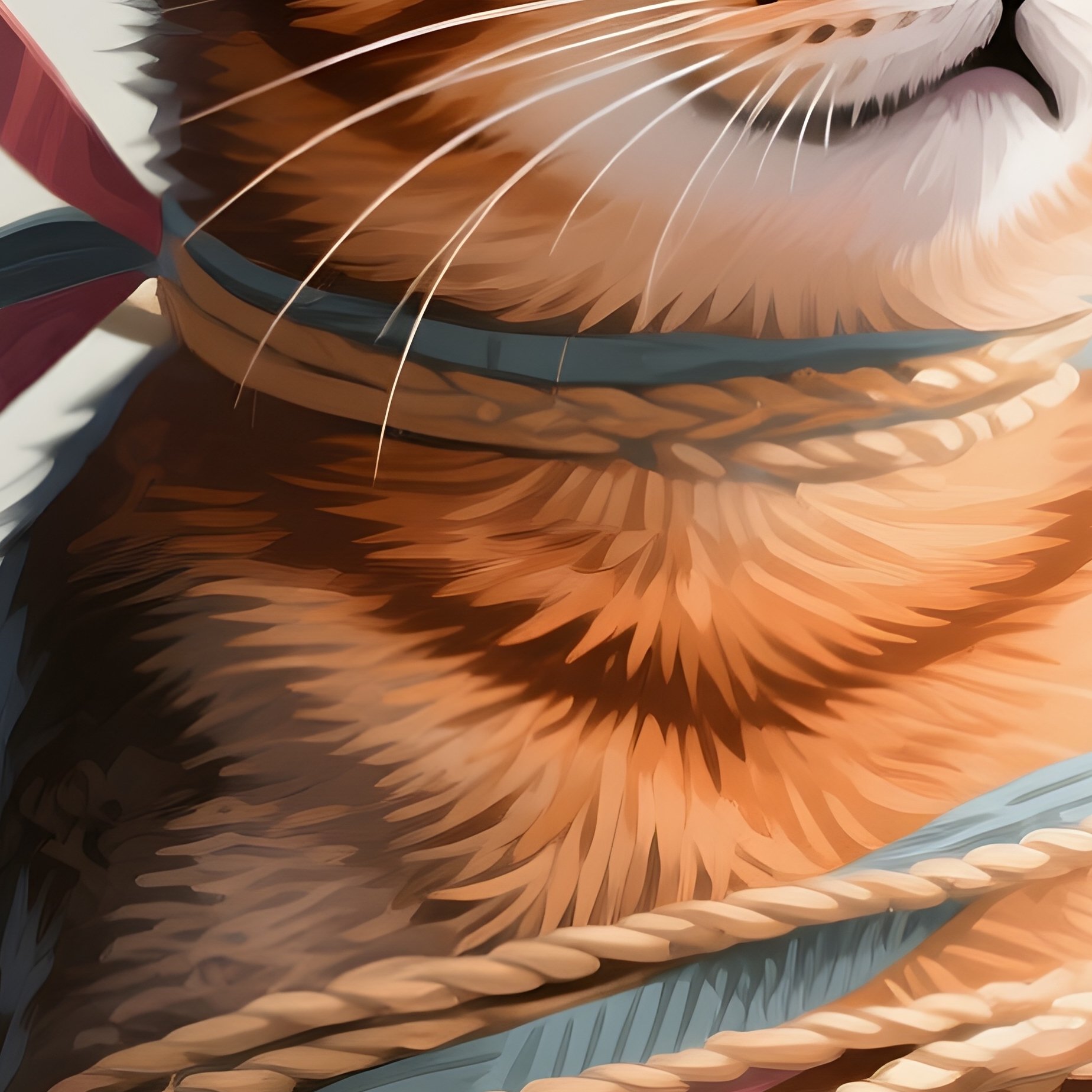A Somali Cat Tangled In String Or Ribbon Concept Art - Full Resolution Quality Preview