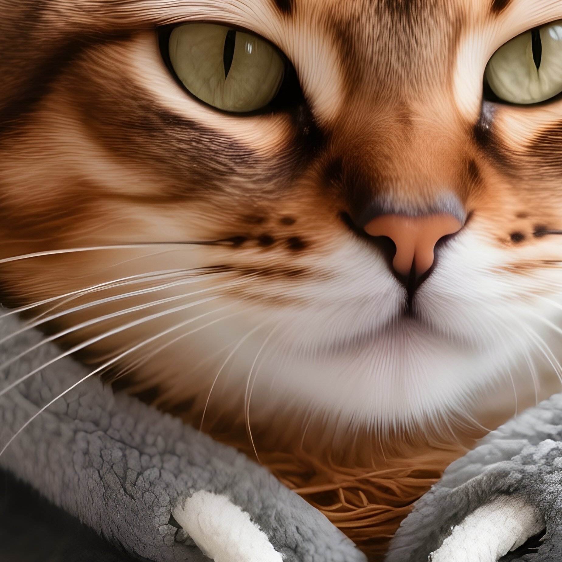 A Somali Cat Wearing A Hoodie Or Blanket - Full Resolution Quality Preview