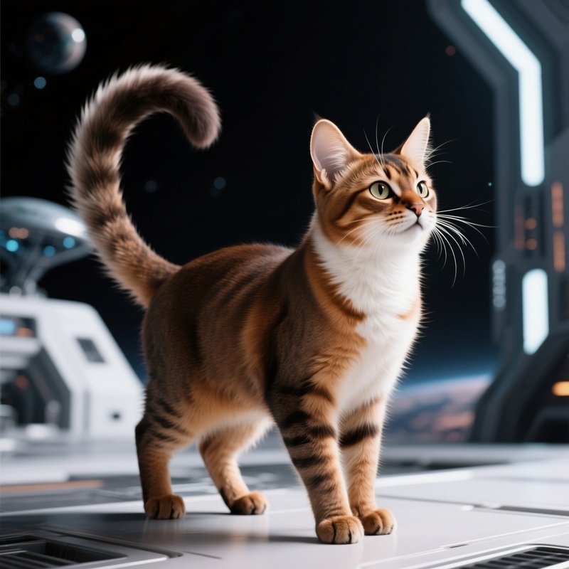 A Somali Cat With A Flicking Tail Science Fiction Image
